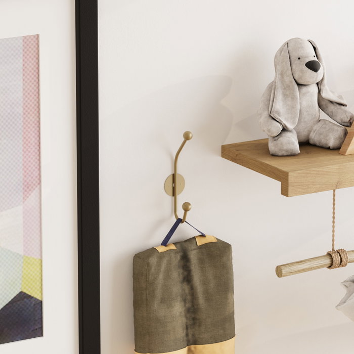 Wallity Rhino-A Gancho de pared metálico Dorado